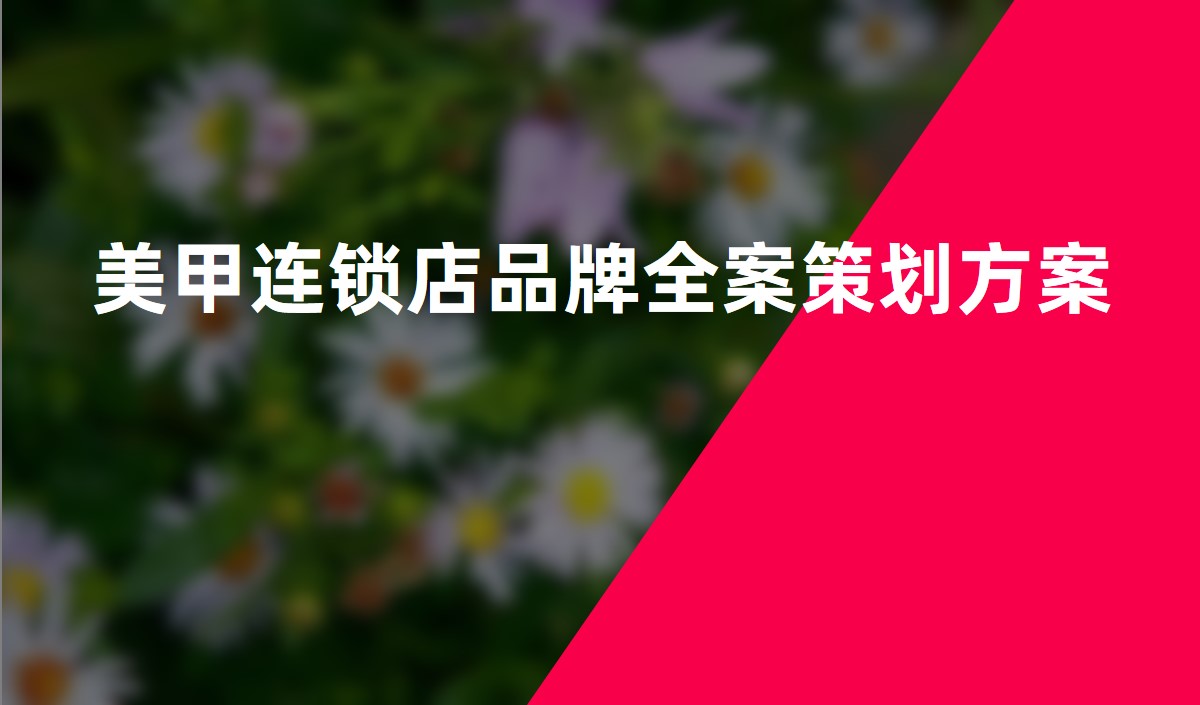美甲連鎖店(diàn)品牌全案策劃方案